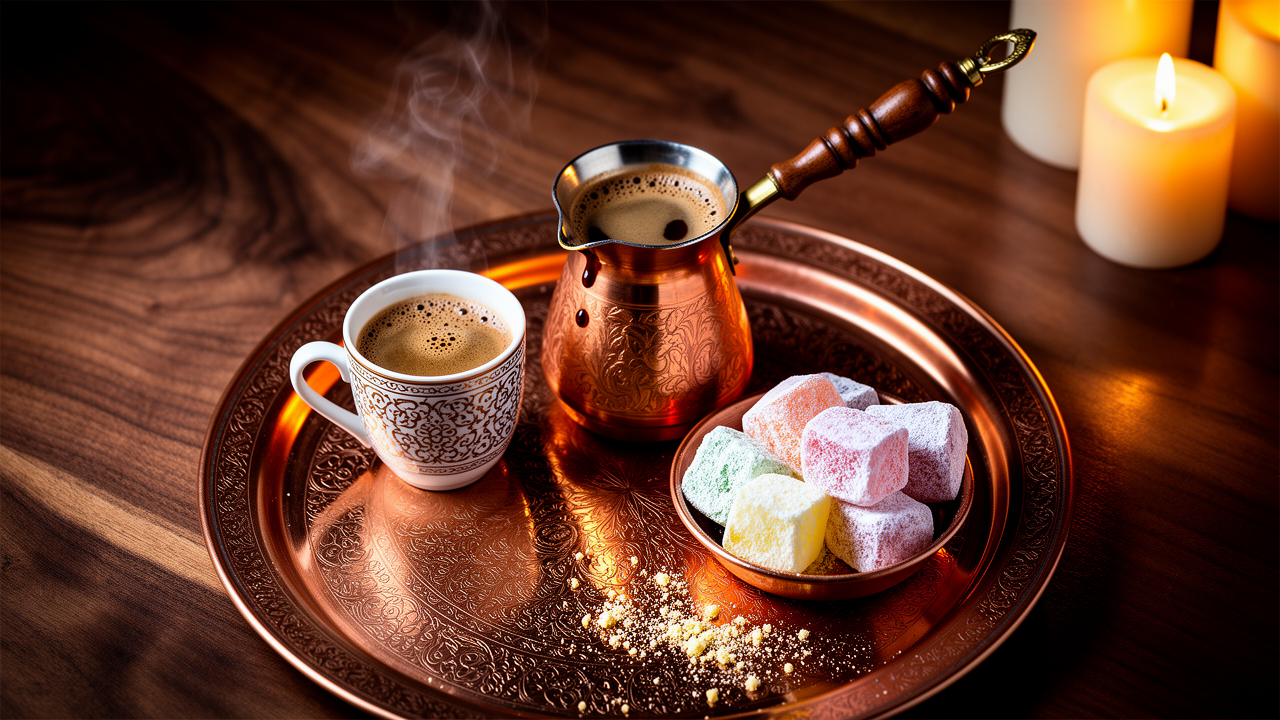 Turkish coffee preparation